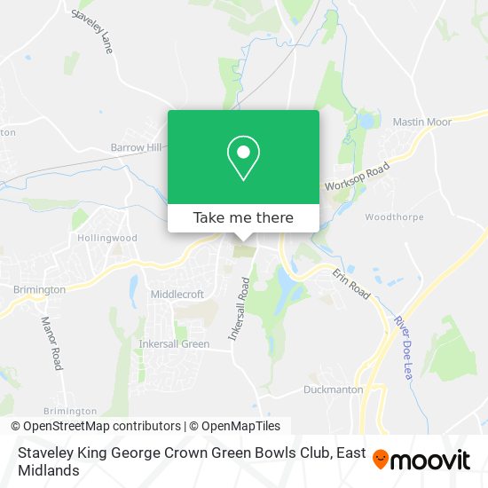 Staveley King George Crown Green Bowls Club map