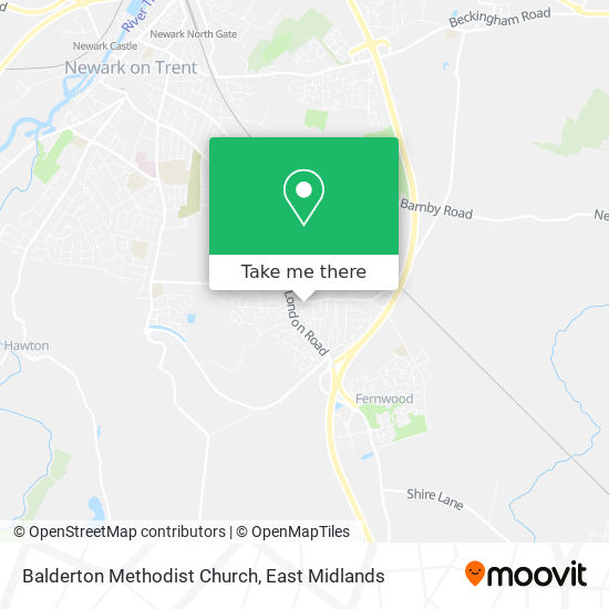 Balderton Methodist Church map