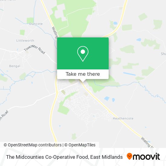 The Midcounties Co-Operative Food map