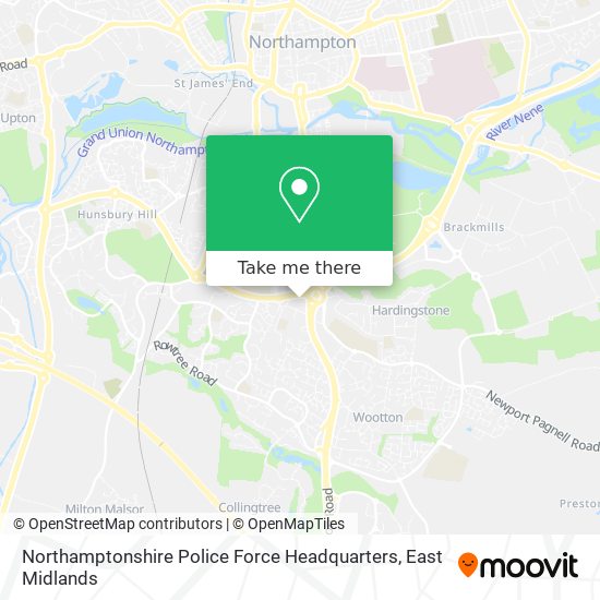 Northamptonshire Police Force Headquarters map