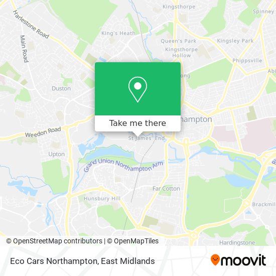 Eco Cars Northampton map