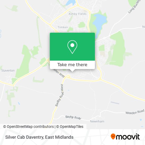 Silver Cab Daventry map