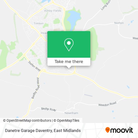 Danetre Garage Daventry map