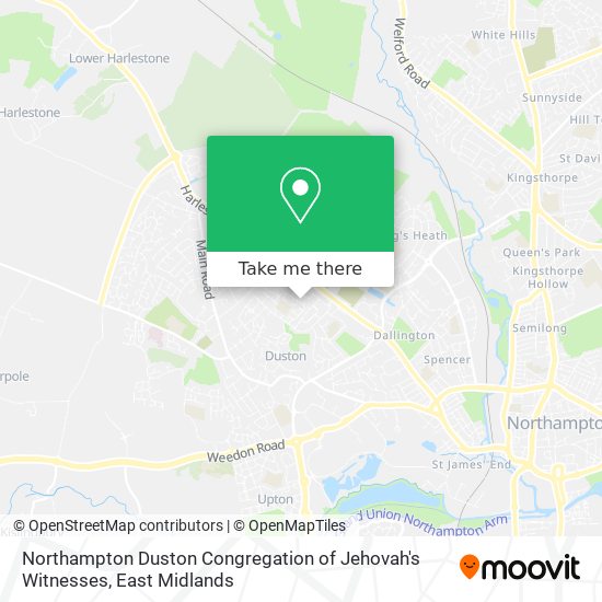 Northampton Duston Congregation of Jehovah's Witnesses map