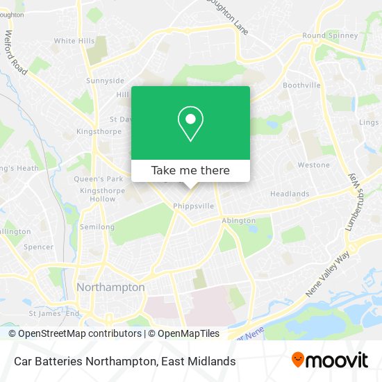 Car Batteries Northampton map