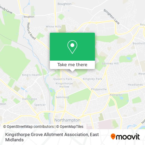 Kingsthorpe Grove Allotment Association map