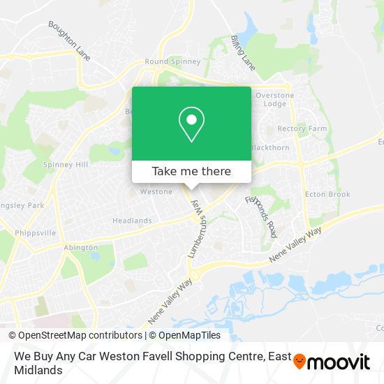 We Buy Any Car Weston Favell Shopping Centre map