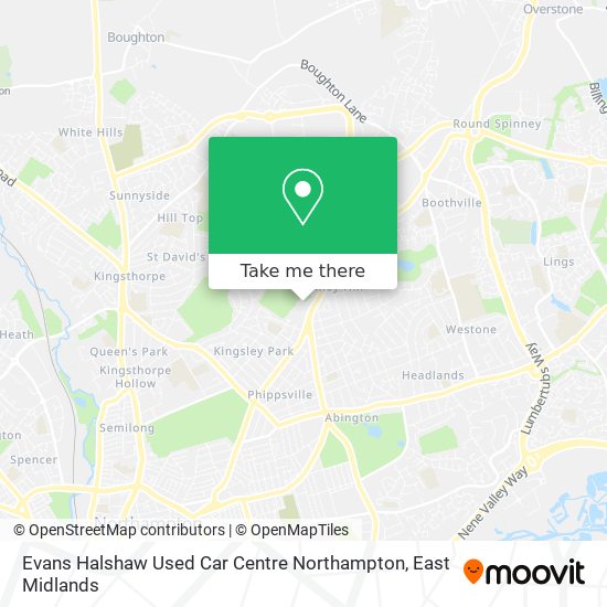 Evans Halshaw Used Car Centre Northampton map