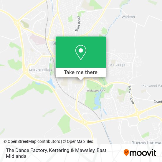 The Dance Factory, Kettering & Mawsley map