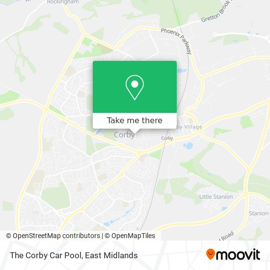 The Corby Car Pool map