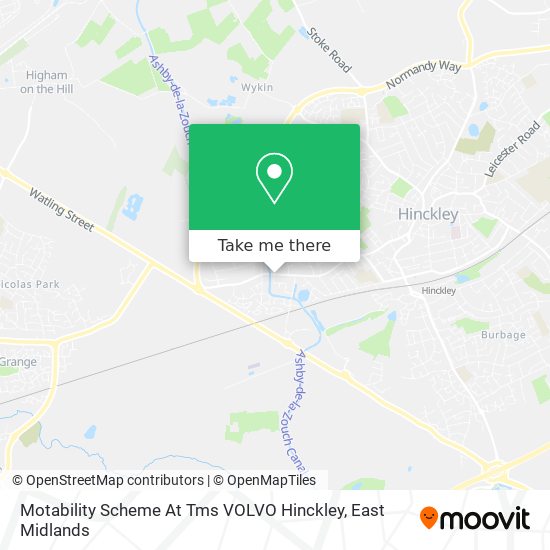 Motability Scheme At Tms VOLVO Hinckley map