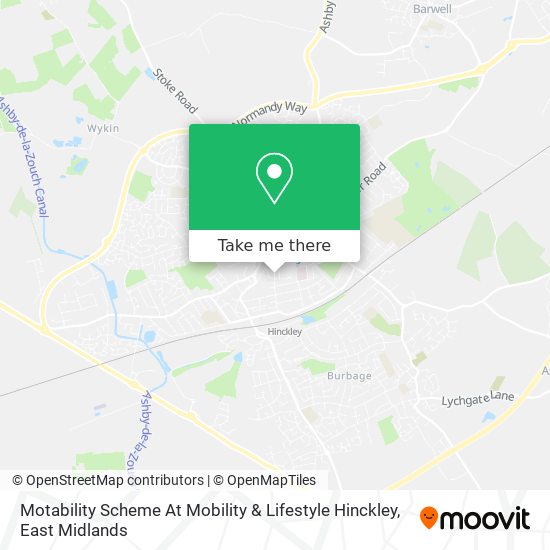 Motability Scheme At Mobility & Lifestyle Hinckley map