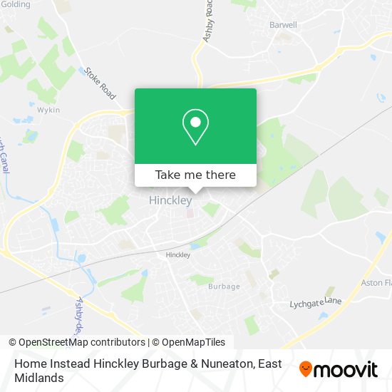 Home Instead Hinckley Burbage & Nuneaton map