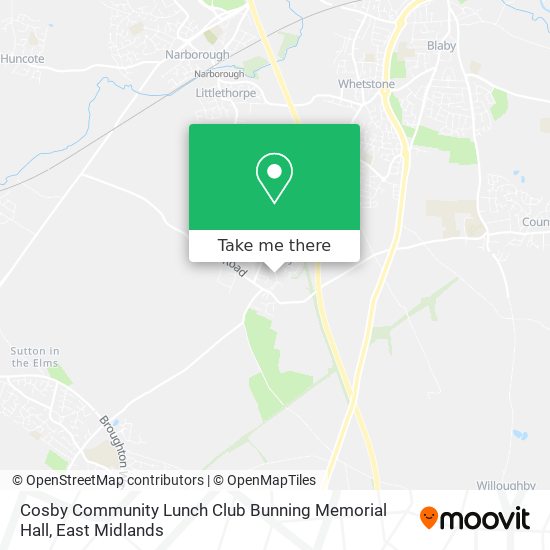 Cosby Community Lunch Club Bunning Memorial Hall map