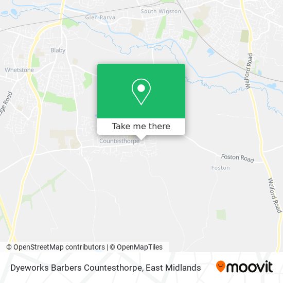 Dyeworks Barbers Countesthorpe map