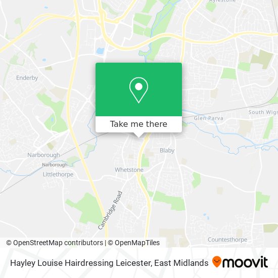 Hayley Louise Hairdressing Leicester map