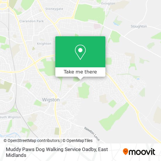 Muddy Paws Dog Walking Service Oadby map
