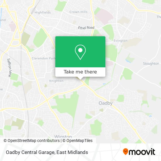 Oadby Central Garage map