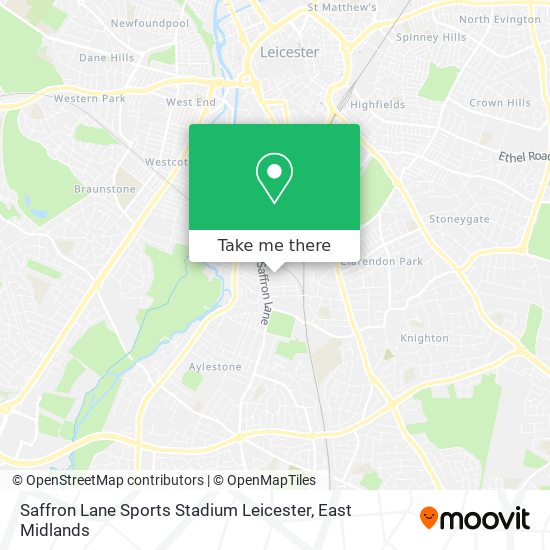 Saffron Lane Sports Stadium Leicester map