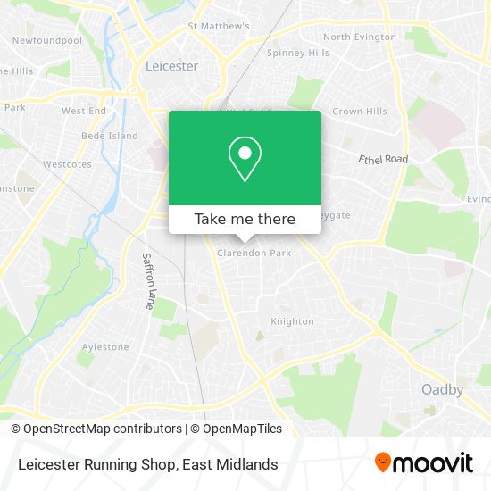 Leicester Running Shop map