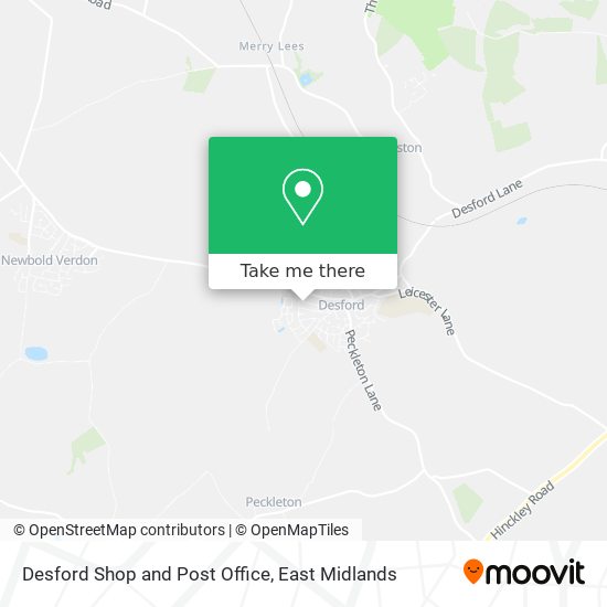 Desford Shop and Post Office map