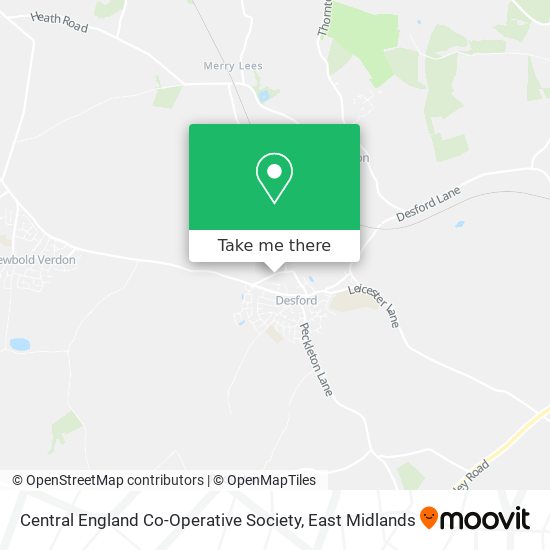 Central England Co-Operative Society map