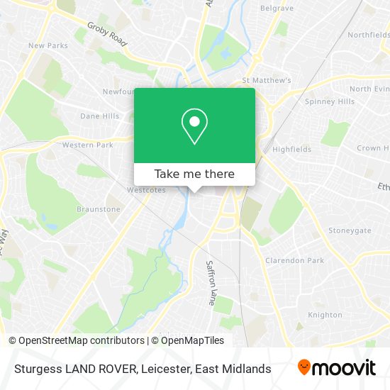 Sturgess LAND ROVER, Leicester map