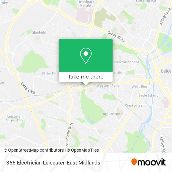 365 Electrician Leicester map