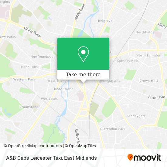 A&B Cabs Leicester Taxi map