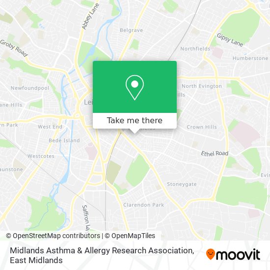 Midlands Asthma & Allergy Research Association map