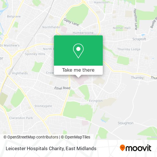 Leicester Hospitals Charity map