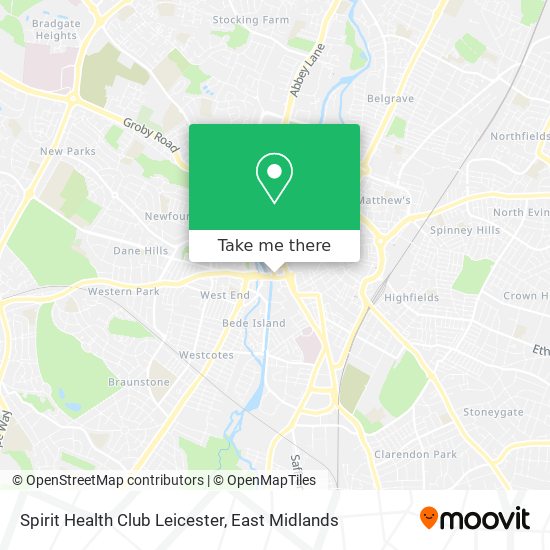 Spirit Health Club Leicester map