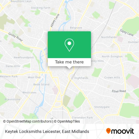 Keytek Locksmiths Leicester map