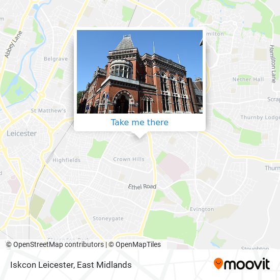 Iskcon Leicester map