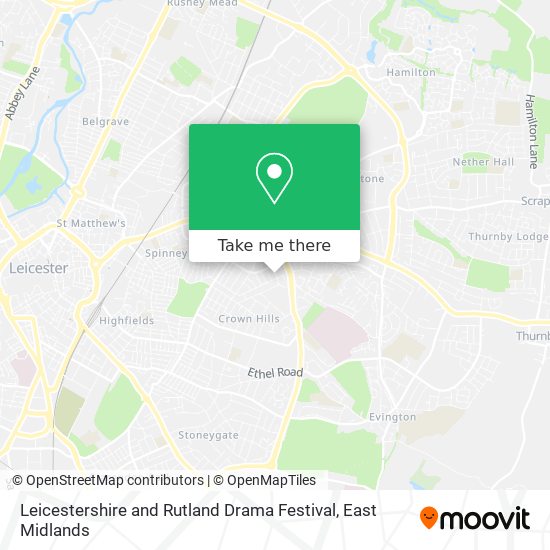 Leicestershire and Rutland Drama Festival map