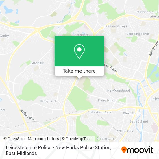 Leicestershire Police - New Parks Police Station map