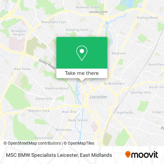 MSC BMW Specialists Leicester map