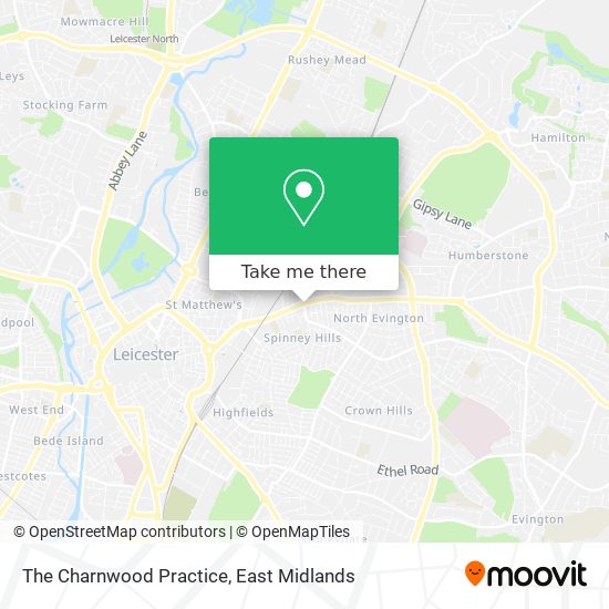 The Charnwood Practice map