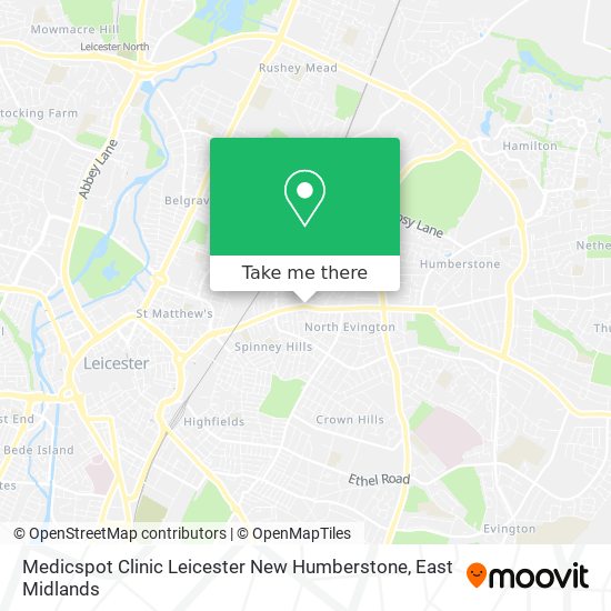 Medicspot Clinic Leicester New Humberstone map
