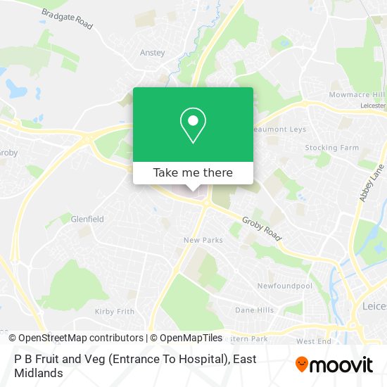 P B Fruit and Veg (Entrance To Hospital) map