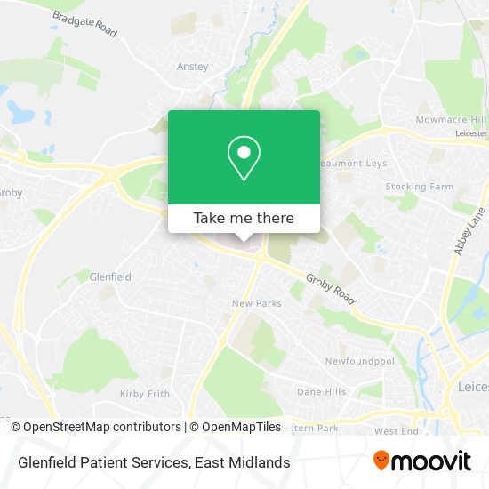Glenfield Patient Services map