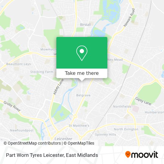 Part Worn Tyres Leicester map