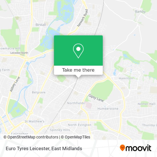 Euro Tyres Leicester map