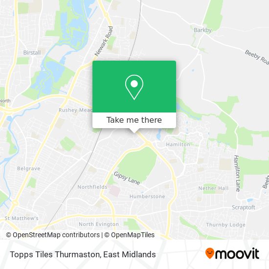 Topps Tiles Thurmaston map