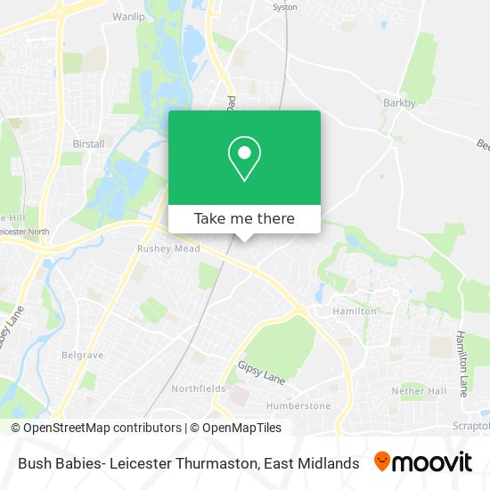 Bush Babies- Leicester Thurmaston map