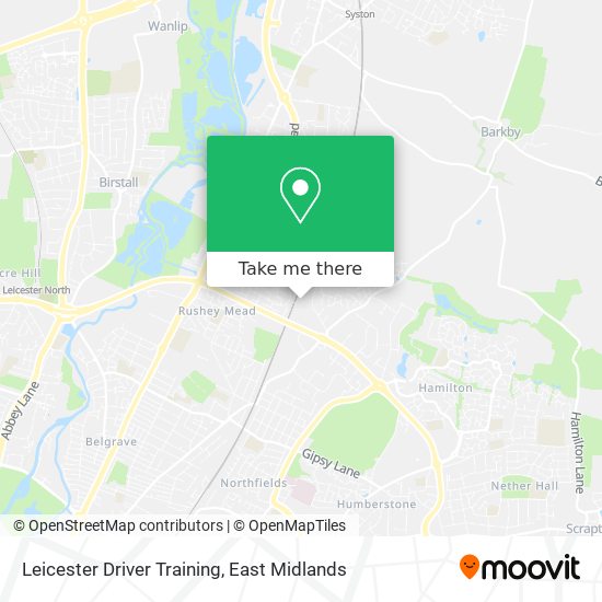 Leicester Driver Training map