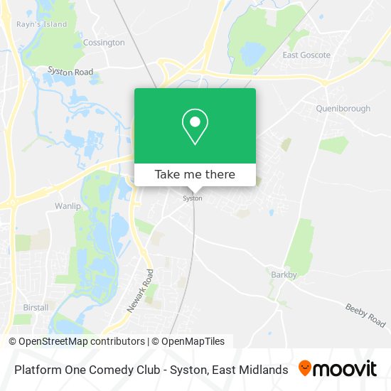 Platform One Comedy Club - Syston map