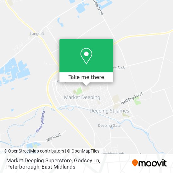 Market Deeping Superstore, Godsey Ln, Peterborough map