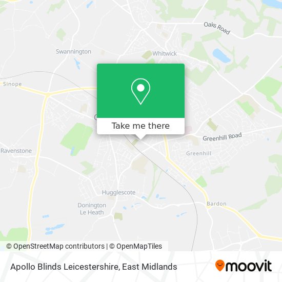 Apollo Blinds Leicestershire map