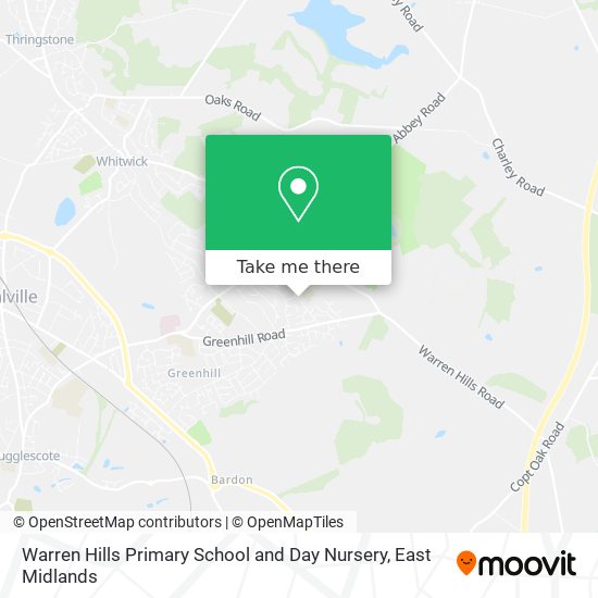 Warren Hills Primary School and Day Nursery map
